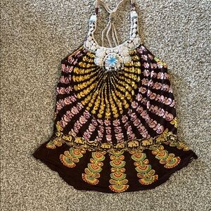 Free People Multicolor Spiral Tank Top